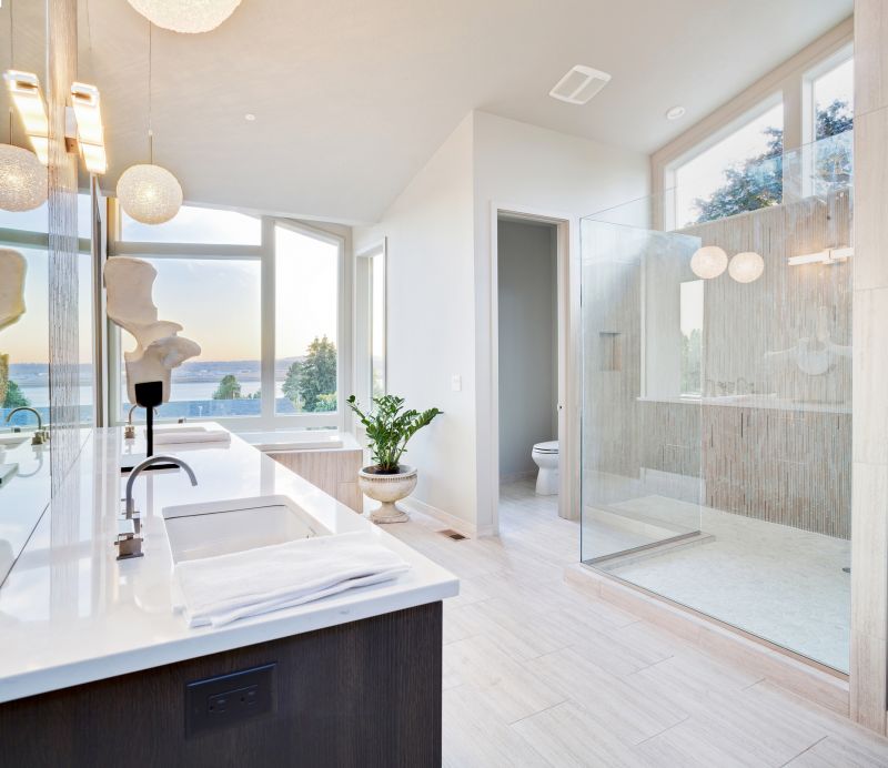 Wide Wide Shower with Glass Walls